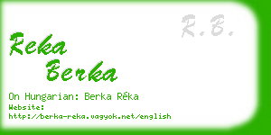 reka berka business card